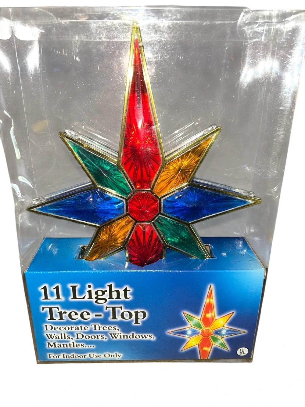 11 light star tree topper double sides with lights